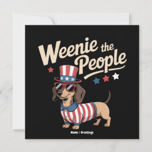 Weenie The People Rolig Dachshund-älskare 4:e Juli Inbjudningar