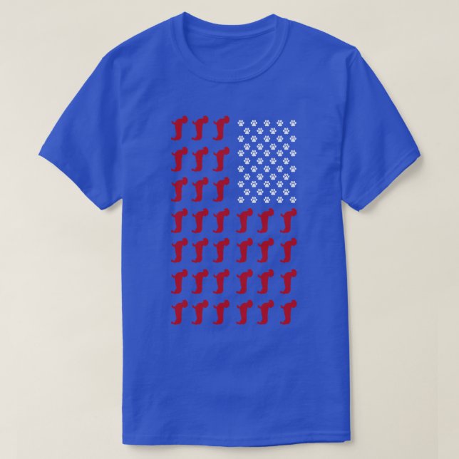 Weenie US Flagga Dachshund T Shirt (Design framsida)