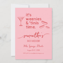 Weenies & Tinies Red Bachelorette Bach Helg Inbjudningar
