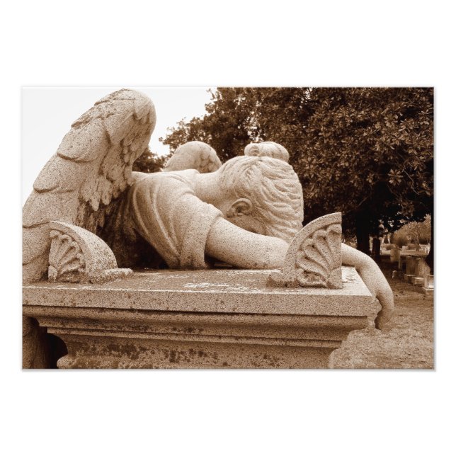 Weeping Angel Photogrpah sepia Fototryck (Framsidan)