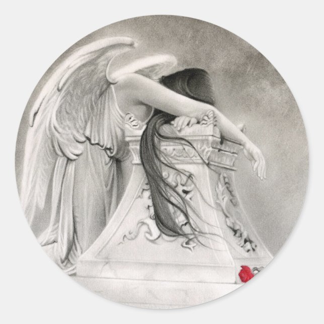 Weeping Angel Sticker Runt Klistermärke (Framsida)