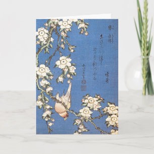 Weeping Cherry and Bullfinch av Hokusai Kort