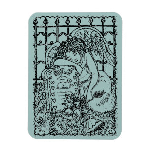 WEEPING GUARDIAN ANGEL, CEMETERY, DEEPEST SYMPATI MAGNET