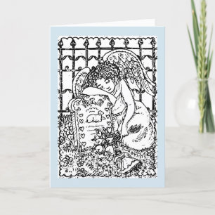 WEEPING GUARDIAN ANGEL, SYMPATHY CARD Verse Kort