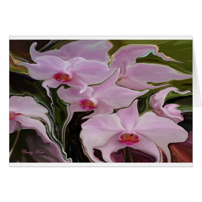 WEEPING ORCHIDS BLANK-KORT HÄLSNINGSKORT (Framsidan Horizontal)