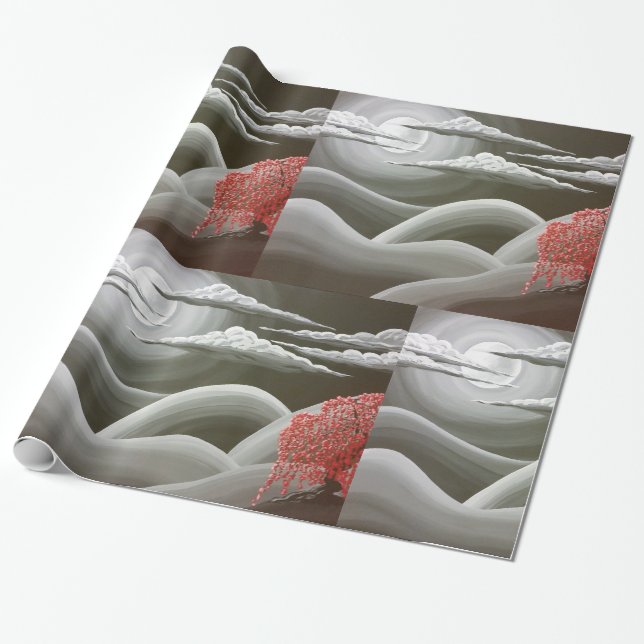 Weeping Red Träd Presentpapper (Utrullad)