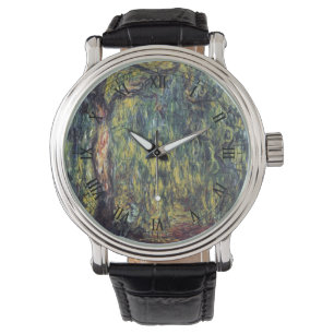 Weeping Willow av Claude Monet, Vintage Fine Art Armbandsur