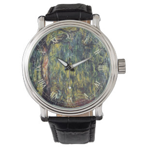 Weeping Willow av Claude Monet, Vintage Fine Art Armbandsur