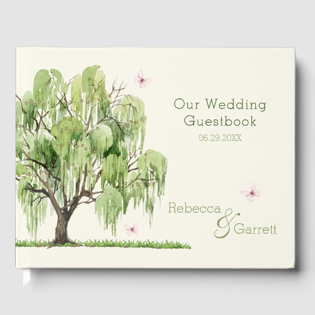 Weeping Willow Bröllop Suite Guestbook Gästböcker (Framsida)