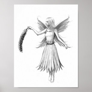 Weeping Willow Fairy med Catkin Poster