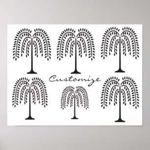 Weeping Willow Silhouette Thunder_Cove Poster