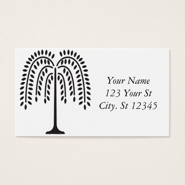 Weeping Willow Silhouette Thunder_Cove Visitkort (Framsidan)