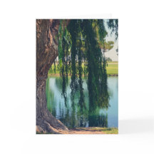 Weeping Willow Träd by Sjö Greeting Card