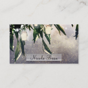 Weeping Willow Träd & Mason Burk Ljus Elegant Visitkort