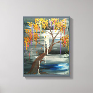 Weeping Willow Träd Original Art Print på Canvas
