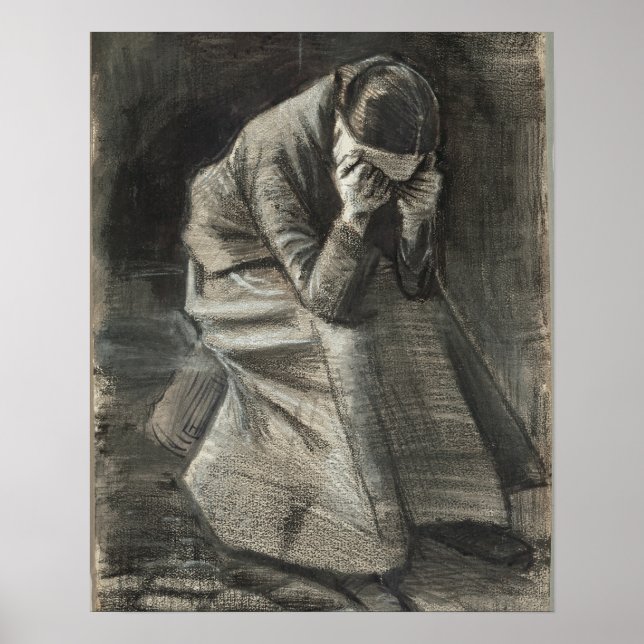 Weeping Woman 1888 Vincent van Gogh Small Poster (Framsidan)