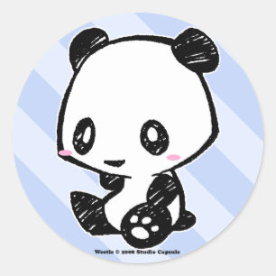 Weetle Panda Runt Klistermärke