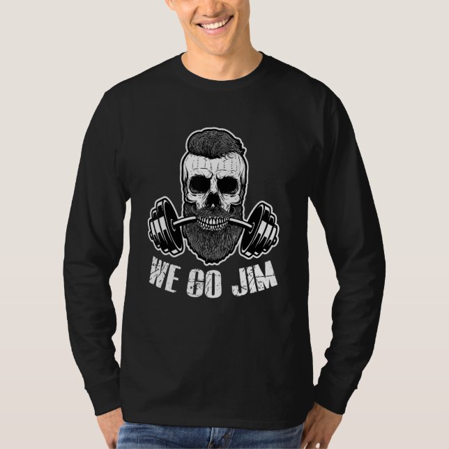 WeGoJim Bro Culture Gym Workout Beard Pump Fitness T Shirt (Framsida)