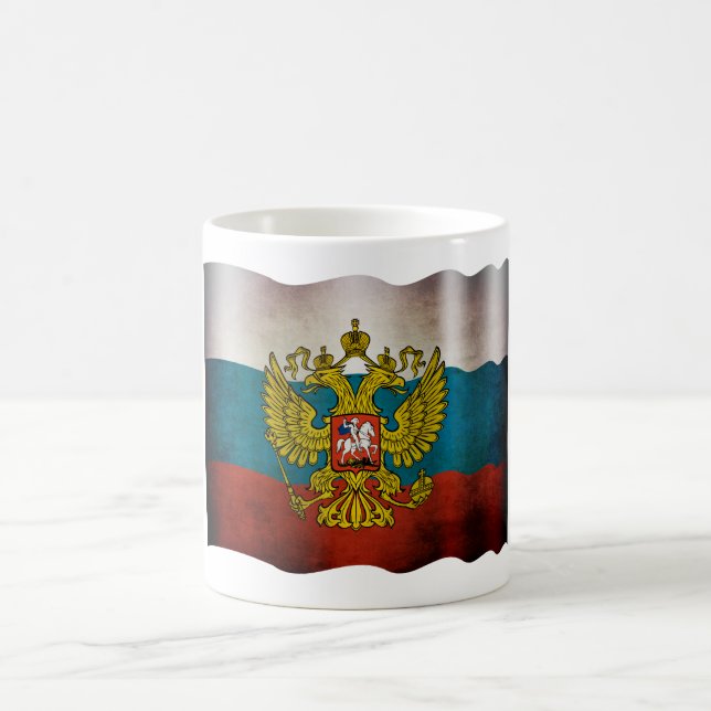 Wehende Flagge von Russland Kaffemugg (Center)