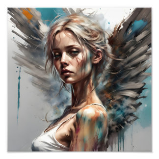 weibliches Porträtgestalt mit Eleganz Fototryck