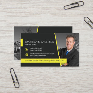 Weichert Realtor-Affärskort, svart-Gult Visitkort