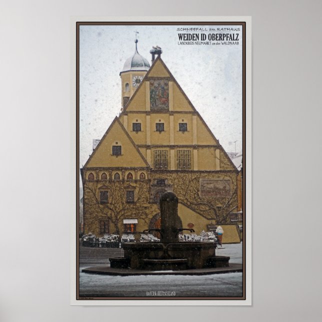 Weiden id Opf - Snöfall på Rathaus Poster (Framsidan)