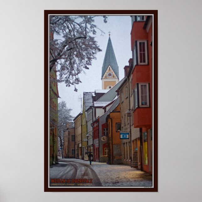 Weiden id Opf - Snowy Side Street Poster (Framsidan)
