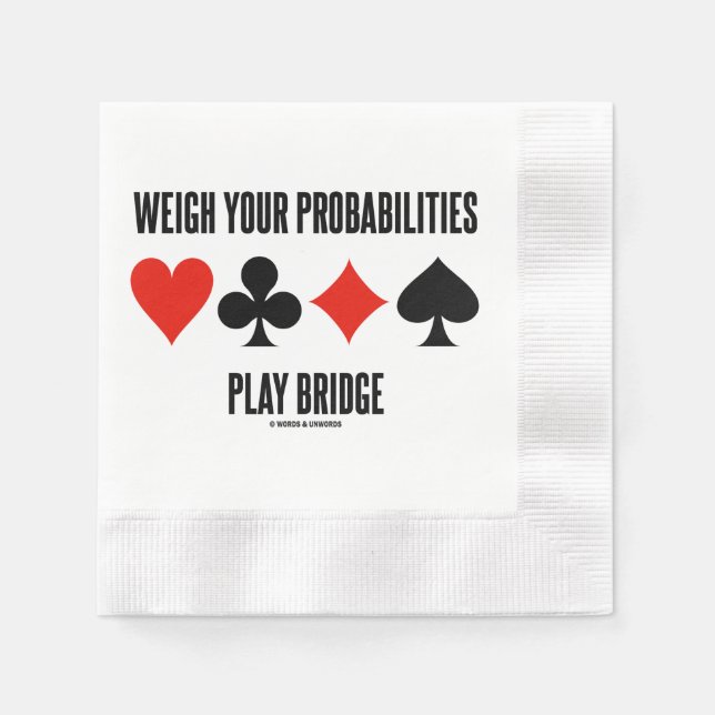 Weigh Your Probabilities Play Bridge 4 Card Suits Pappersservett (Framsidan)