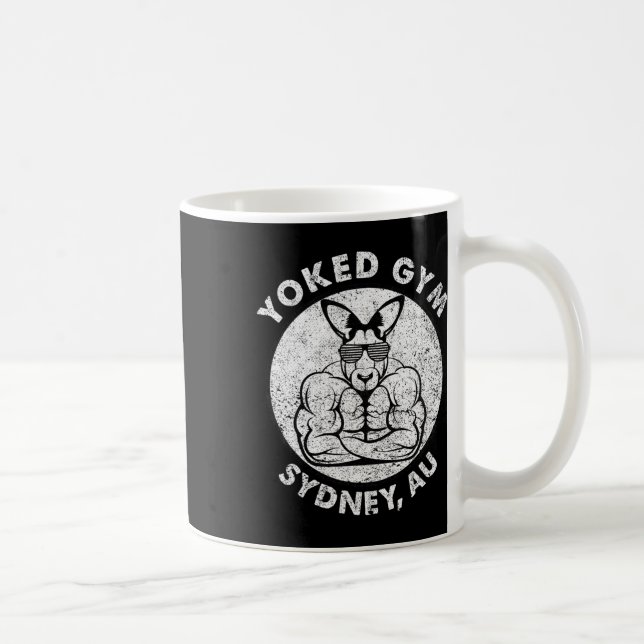 Weight Hiss Yoking Gym Sydney Flex Muscle Kangaroo Kaffemugg (Höger)