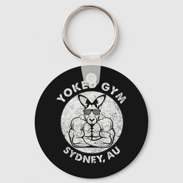 Weight Hiss Yoking Gym Sydney Flex Muscle Kangaroo Nyckelring (Framsida)
