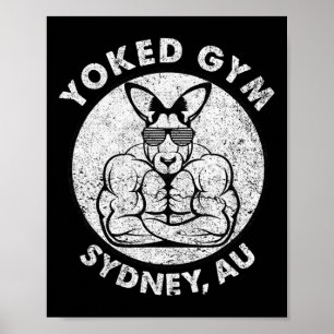 Weight Hiss Yoking Gym Sydney Flex Muscle Kangaroo Poster