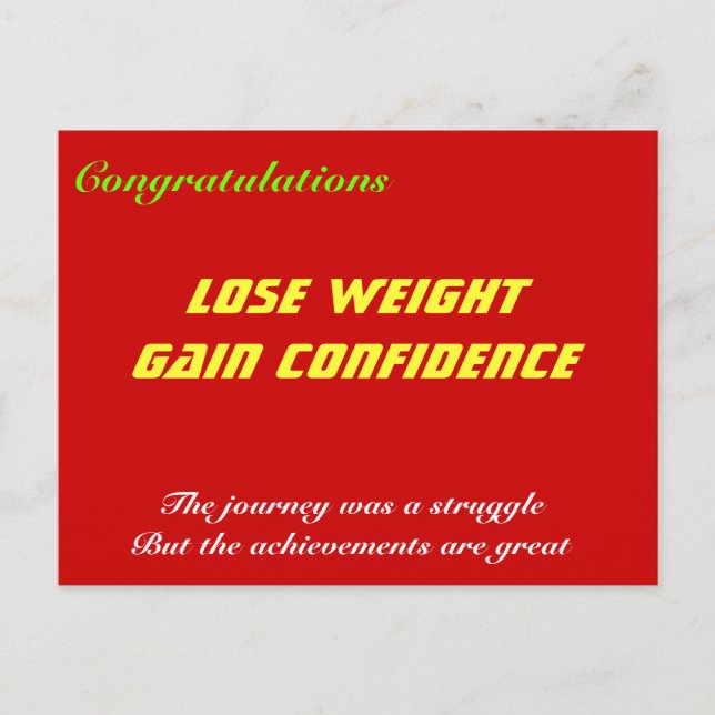 Weight loss congratulations cards vykort (Framsida)
