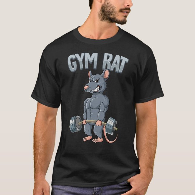 Weight Training Deadlift Gym Rat T Shirt (Framsida)