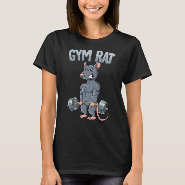 Weight Training Deadlift Gym Rat T Shirt (Framsida)