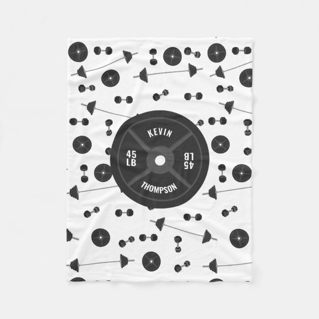 Weight Training Fitness Dumbbell Bodybuilding Namn Fleecefilt (Framsidan)