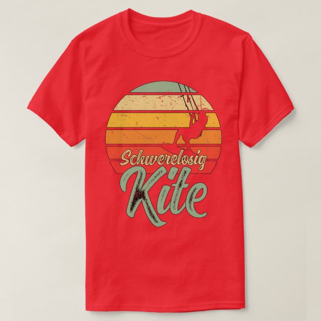Weightless Kite Sunset Kitesurfing Distressed Desi T Shirt (Design framsida)
