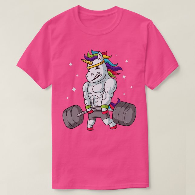 Weightlift Unicorn Funny Deadlift Gym Gift T Shirt (Design framsida)