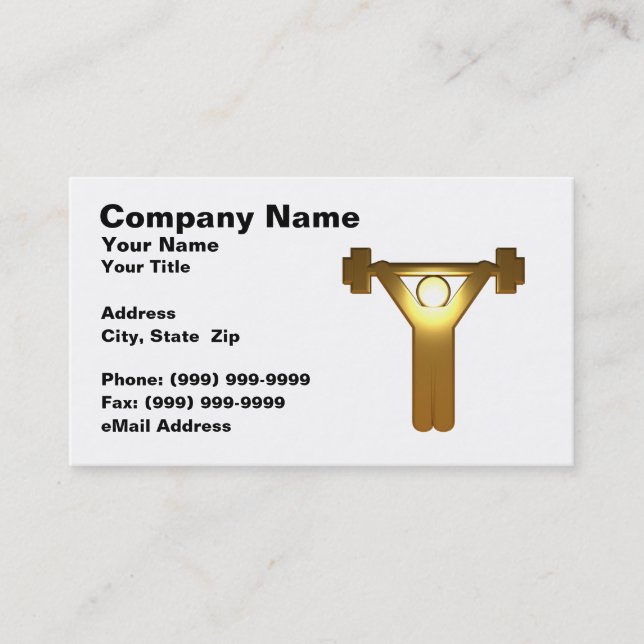 Weightlifter för guld 3D Visitkort (Framsida)