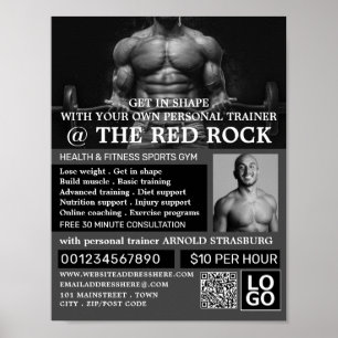 Weightlifter, Personlig tränare, Gym Advertising Poster