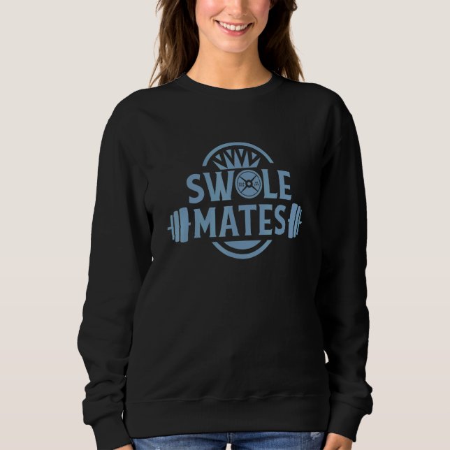 Weightlifting Gym Workout   Swole Mates Couples T Shirt (Framsida)