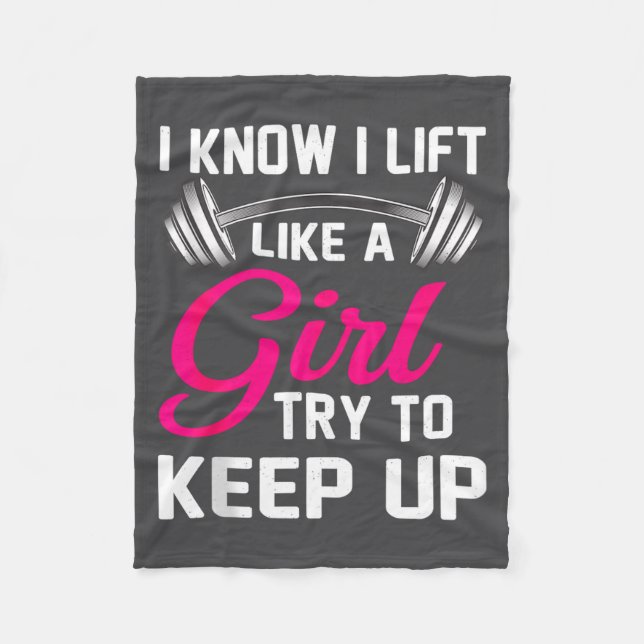 Weightlifting Lift Like A Girl Design Funny Wer Li Fleecefilt (Framsidan)