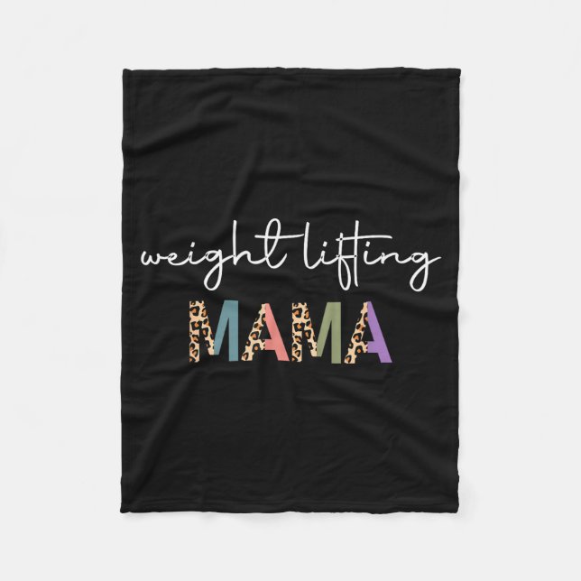Weightlifting Mama Women Gift - Funny Weightlifter Fleecefilt (Framsidan)