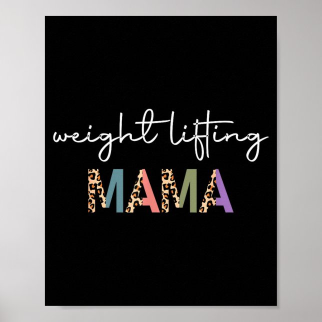 Weightlifting Mama Women Gift - Funny Weightlifter Poster (Framsidan)
