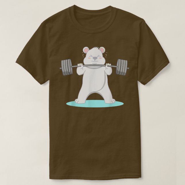 Weightlifting Polar Bear Workout Gym Ice Bear  T Shirt (Design framsida)