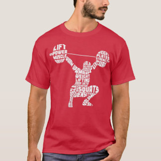 Weightlifting Typography Fitness Gym Word Art T Shirt