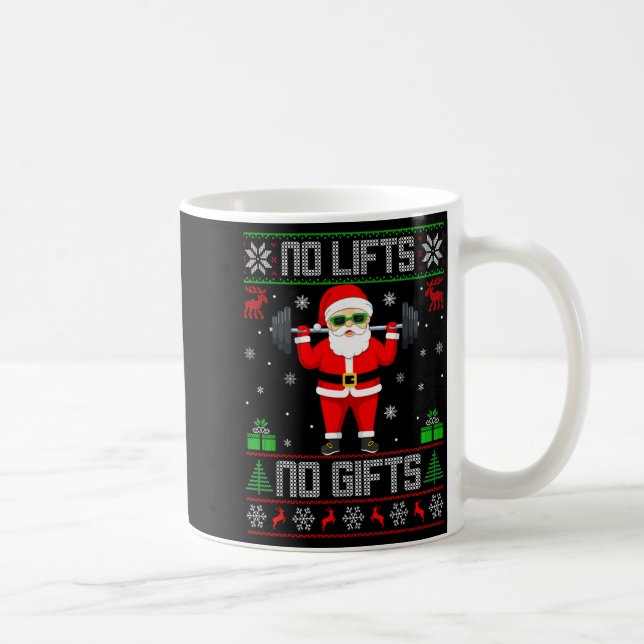 Weightlifting Workout Gym Santa Christmas Ugly Swe Kaffemugg (Höger)
