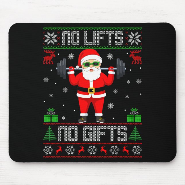 Weightlifting Workout Gym Santa Christmas Ugly Swe Musmatta (Framsidan)