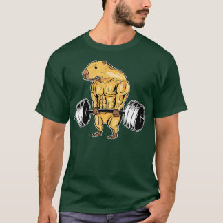 Weightlyftande Capybara Bodybuilding Fitness Gym W T Shirt
