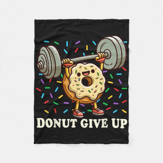 Weightlyftande - Funny Fitness Workout Gym Donut L Fleecefilt (Framsidan)
