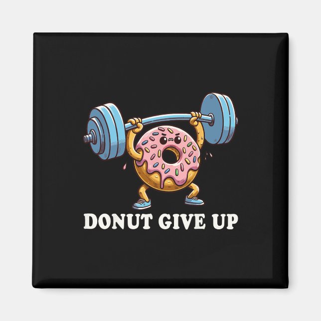 Weightlyftande - Funny Fitness Workout Gym Donut L Magnet (Framsidan)